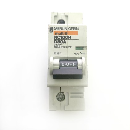 Merlin Gerin NC100H 27297 D80A D80 80A 80 Amp MCB Circuit Breaker Type D